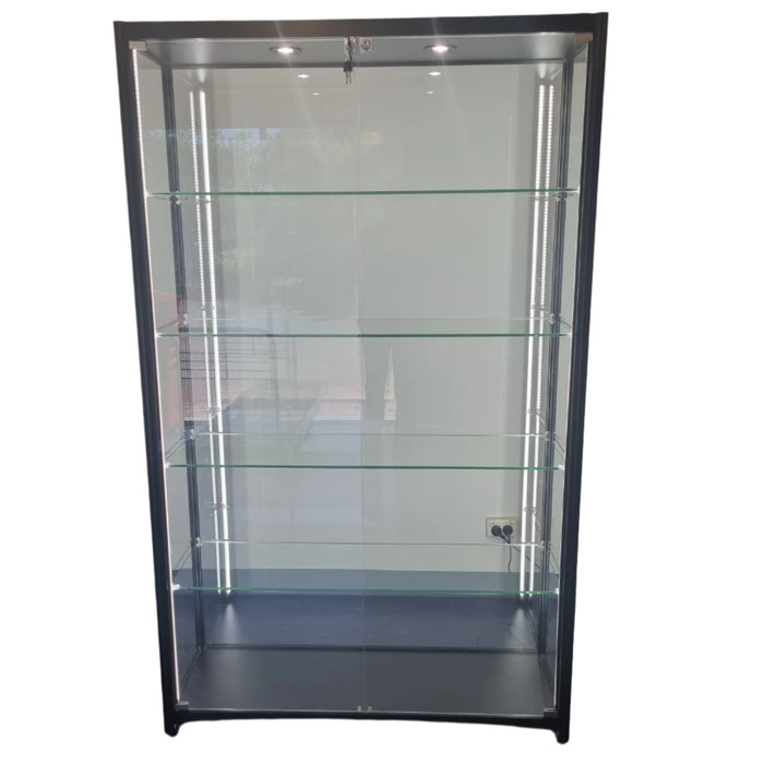 Glass Display Cabinet with LED Light (ELC) Black