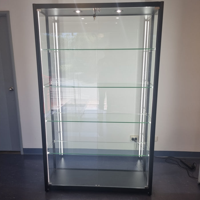 Glass Display Cabinet with LED Light (ELC) Black